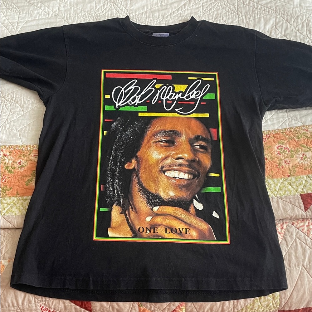 Black Bob Marley Graphic T-Shirt